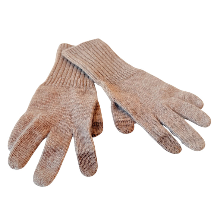 Nordstrom Cashmere / Recycled Cashmere Gloves in Oatmeal & Brown