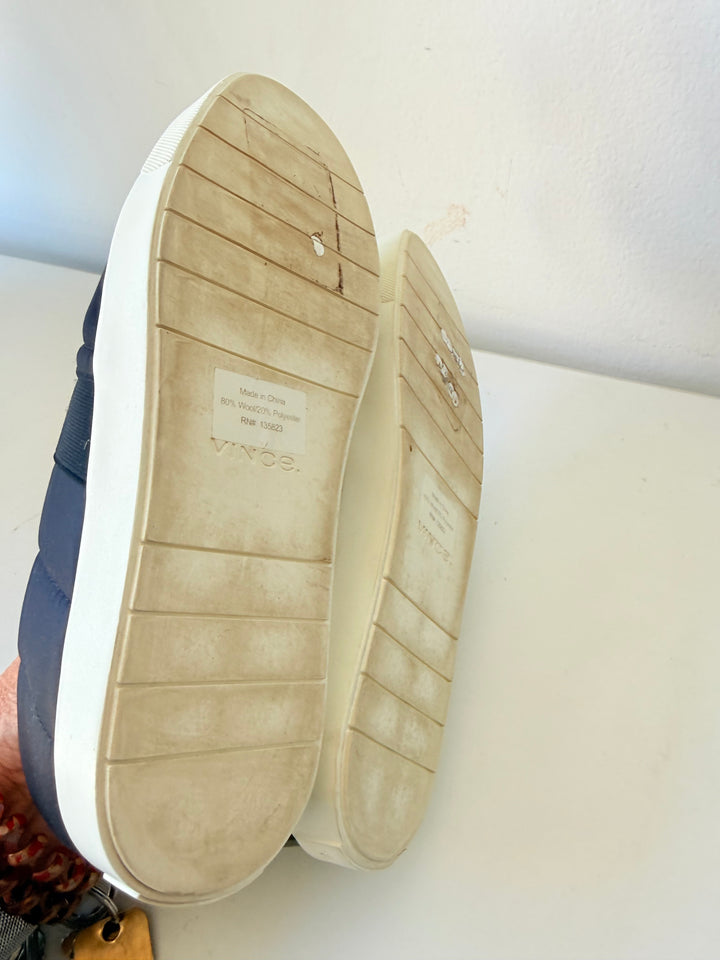 Vince Blair Black Quilted Slip On Sneakers Size 7