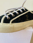 Christian Dior Walk’n Dior Lace Macrame Black Embroidered Sneakers Size 39