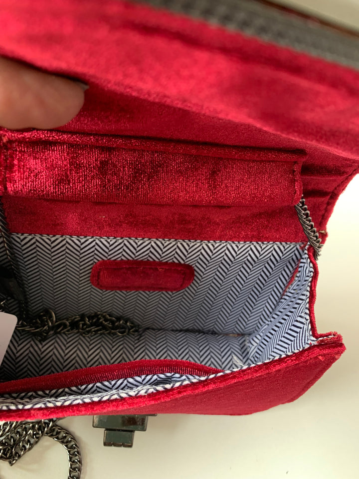 Burgundy Quilted Crossbody Handbag