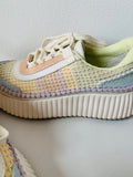 Dolce Vita Dolen Pastel Stripe Platform Sneaker Size 6.5