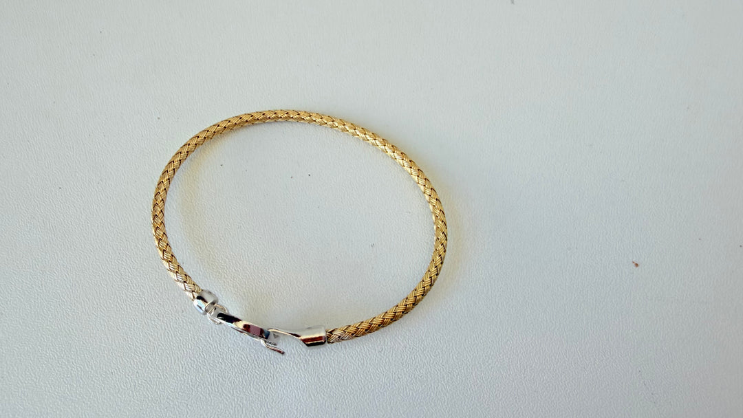 Ross Simon’s Italian .50CZ Oversized Lobster Clasp 18K Gold Over Sterling Bracelet