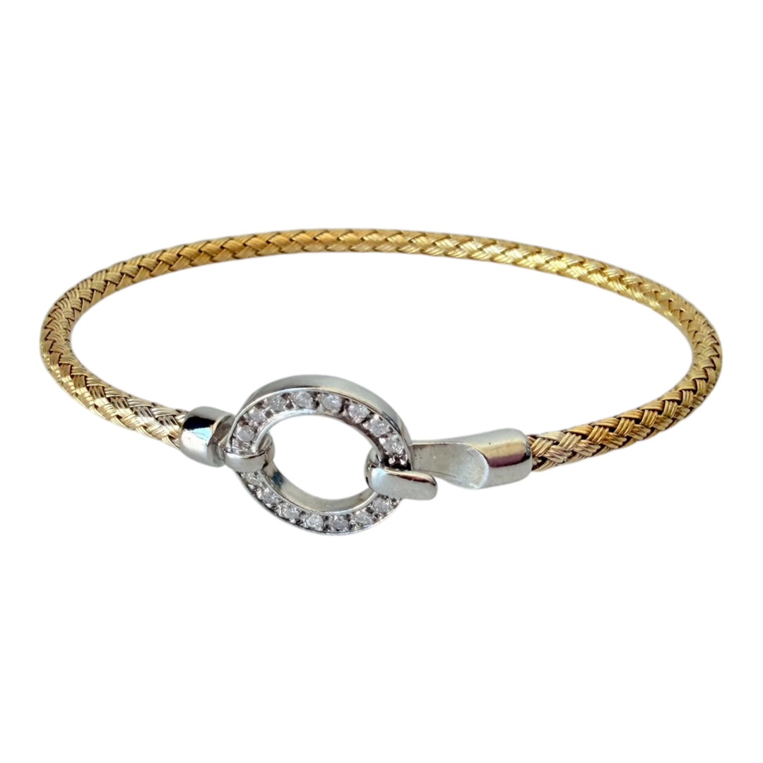 Ross Simon’s Italian .50CZ Oversized Lobster Clasp 18K Gold Over Sterling Bracelet