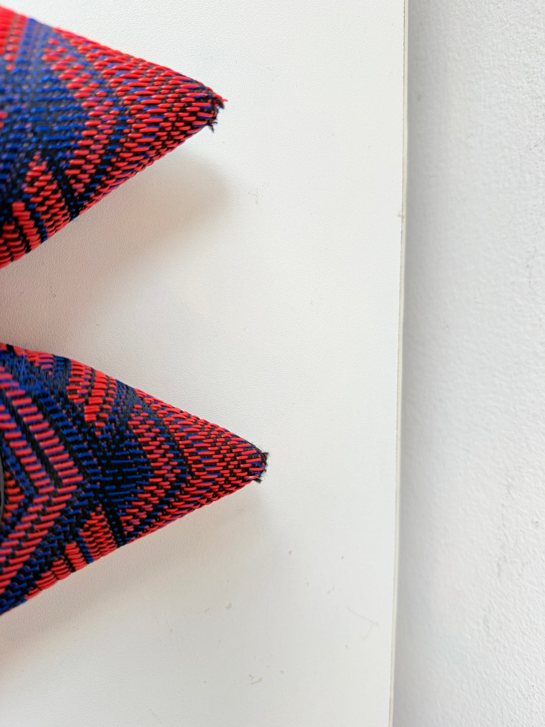 Jimmy Choo Abel Pointed Woven Fabric Red/Blue Pumps Size 39.5
