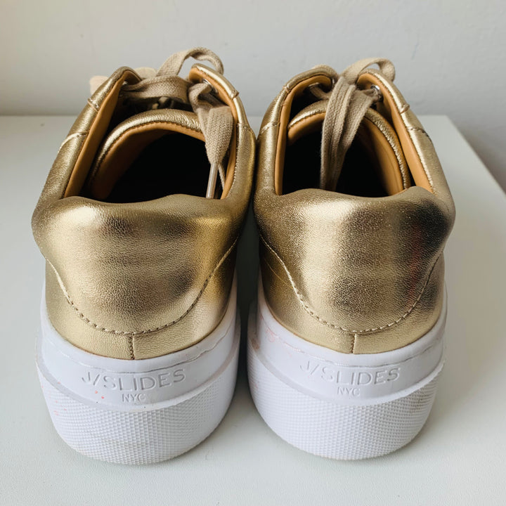J/Slides Gold Metallic Sneaker Size 8.5