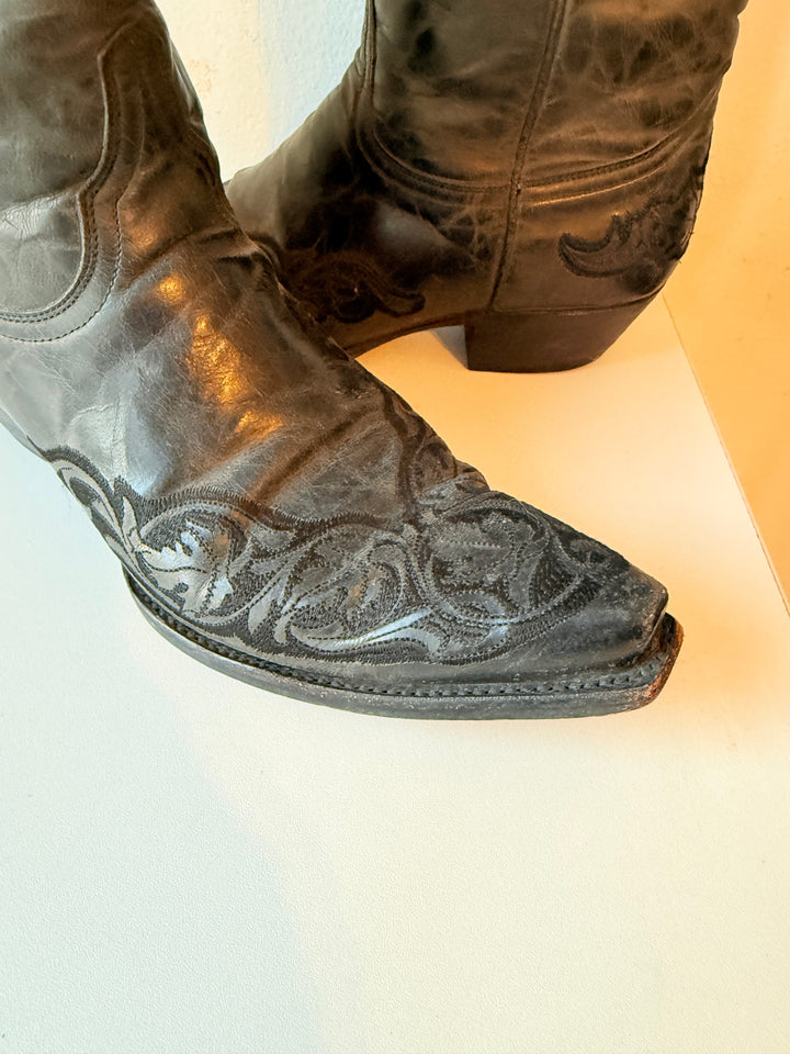 Old Gringo Black Western Distressed Leather Cowgirl Boots Size 9