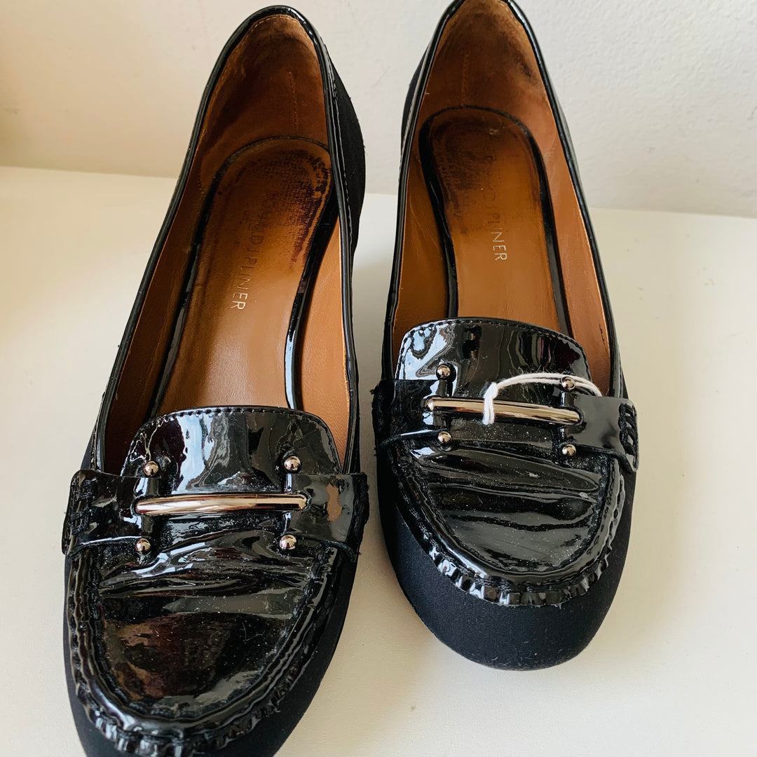 Donald Pliner Black Patent Wedges Size 7.5