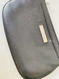 Calvin Klein Black Pebble Grain Leather Wristlet