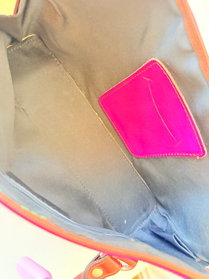 Vera Pelle Hot Pink Leather Handbag