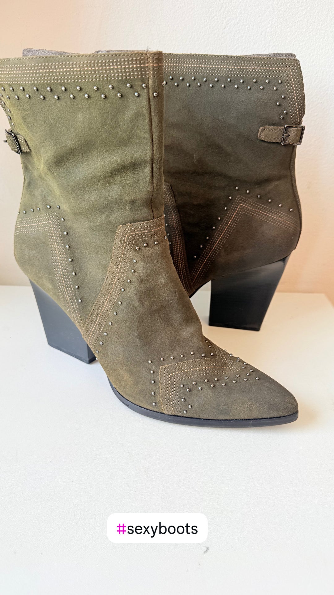 Donald Pliner Vegas HV Loden Antique Calf Suede Boots Size 11