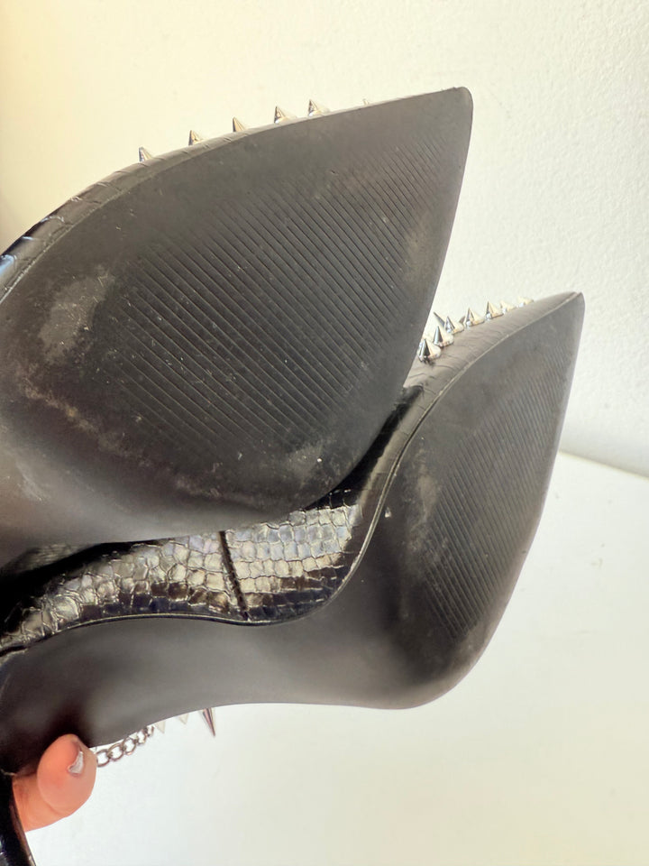 Steve Madden Veronicka Black Rhinestone Studded Pumps Size 8