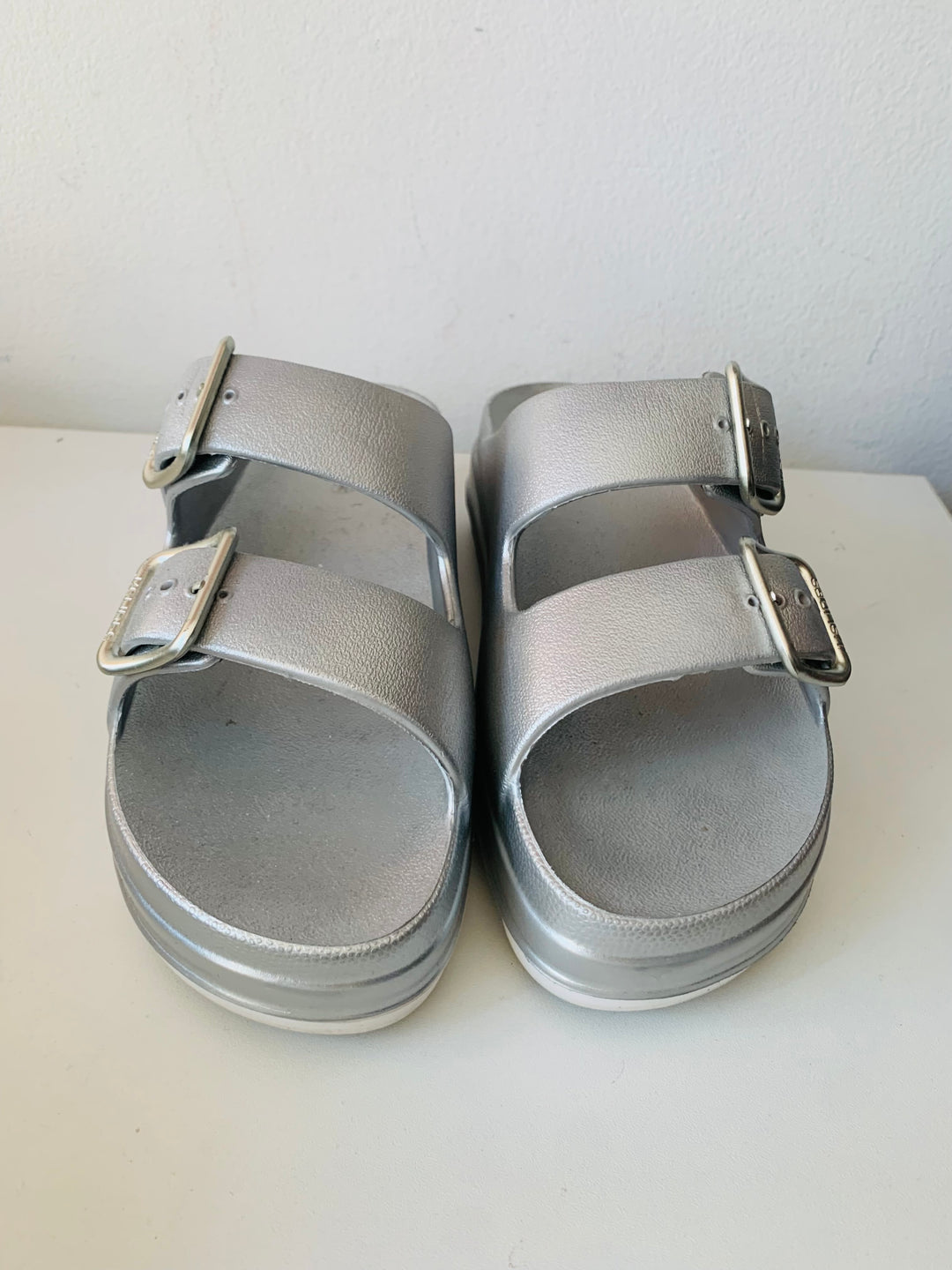 J/Slides Silver Metallic Sandal