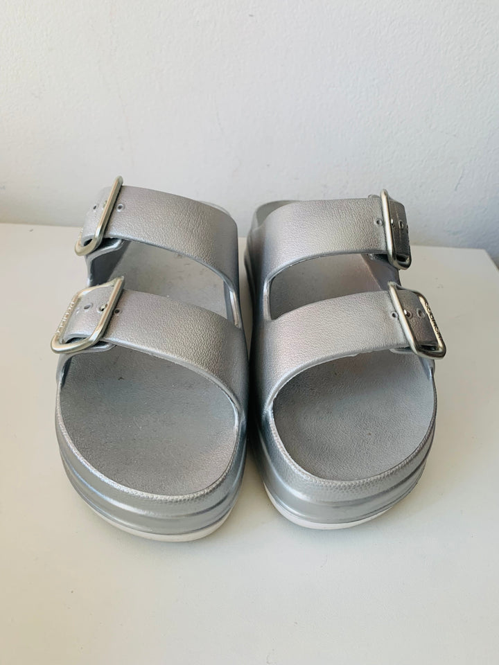 J/Slides Silver Metallic Sandal