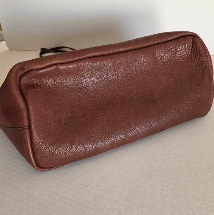 Soft Side Leather Tote with Matching Pouch