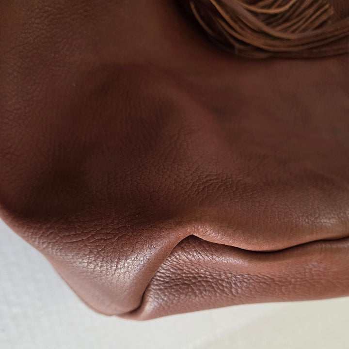 Soft Side Leather Tote with Matching Pouch
