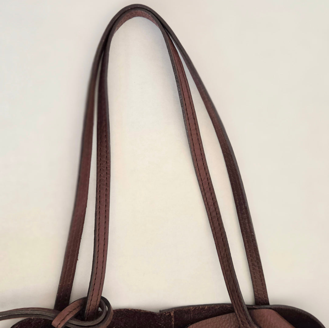 Soft Side Leather Tote with Matching Pouch