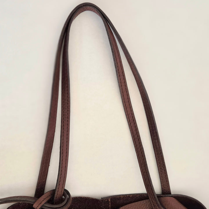 Soft Side Leather Tote with Matching Pouch