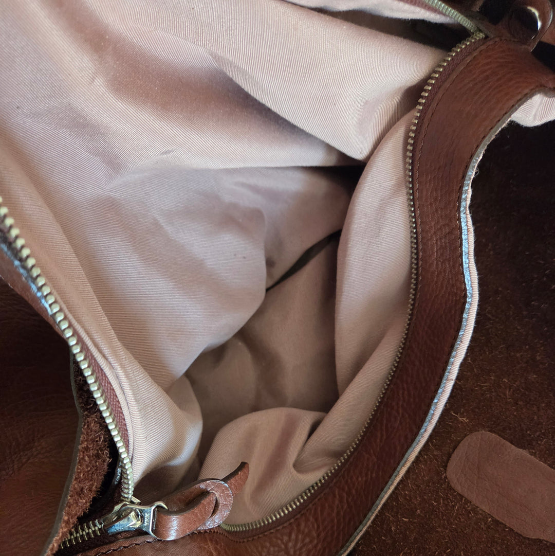 Soft Side Leather Tote with Matching Pouch