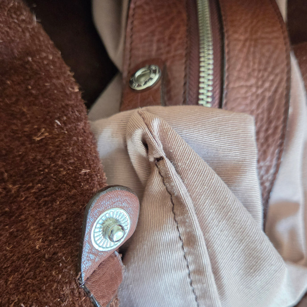 Soft Side Leather Tote with Matching Pouch
