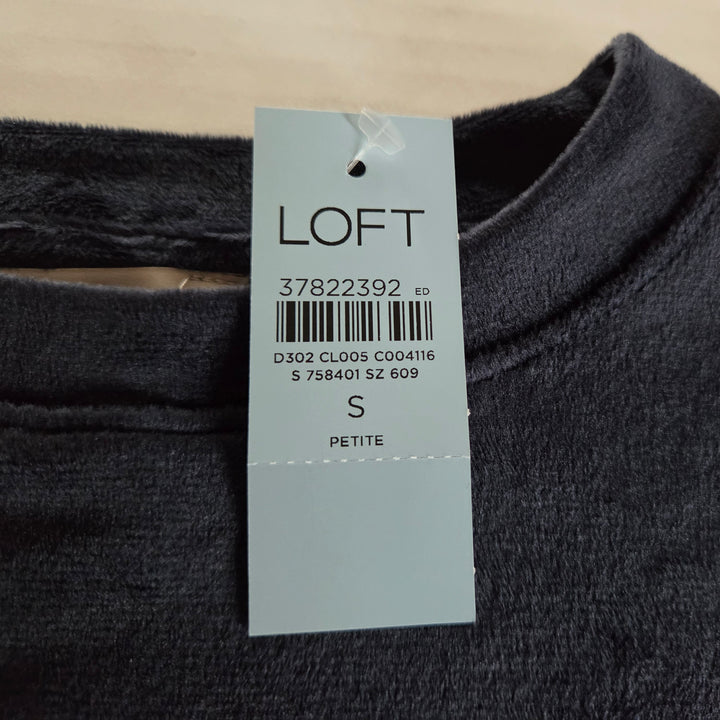 LOFT Navy Velour Top Size SP