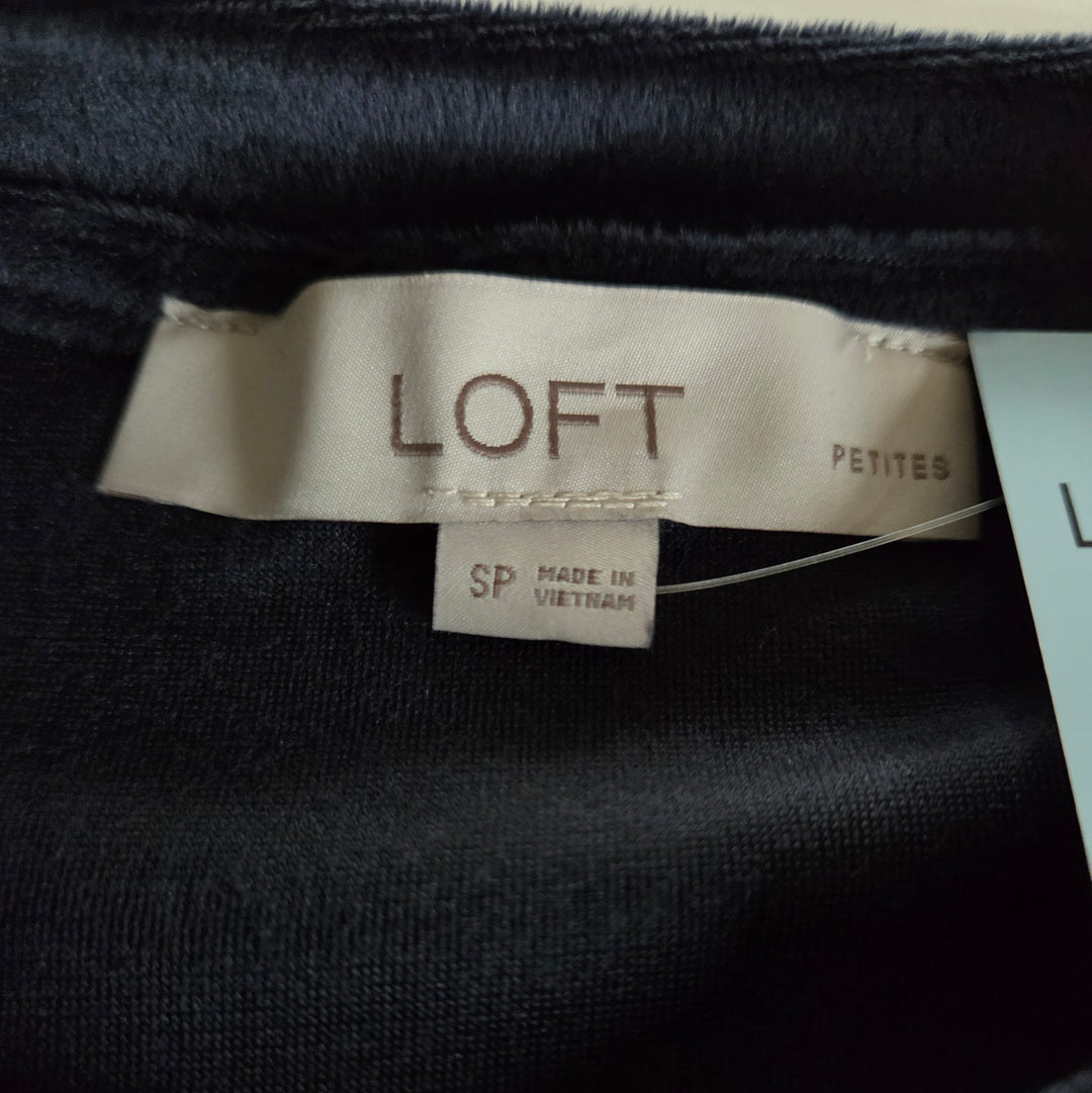 LOFT Navy Velour Top Size SP
