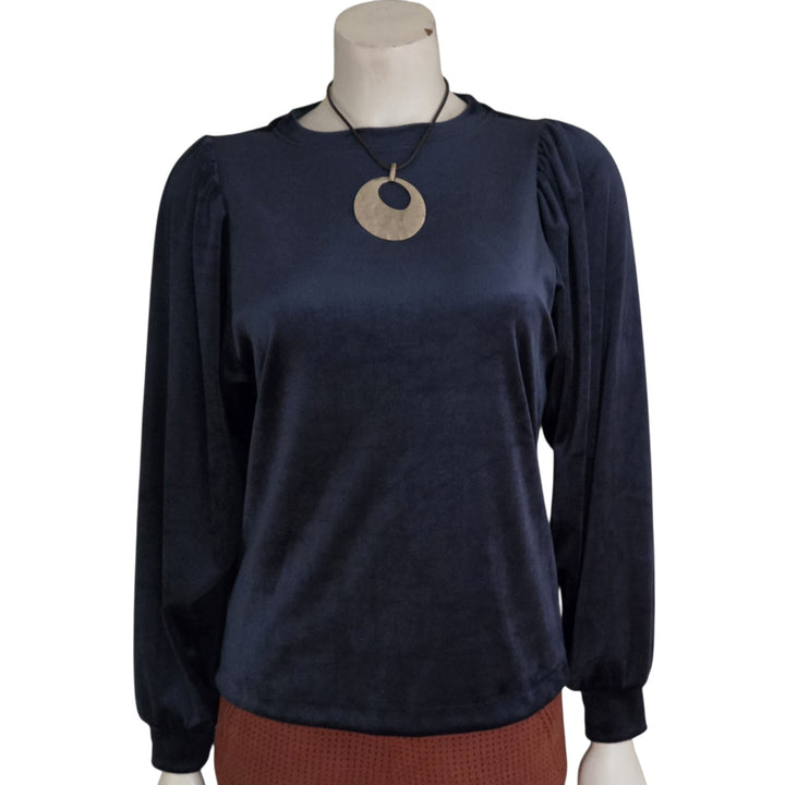LOFT Navy Velour Top Size SP