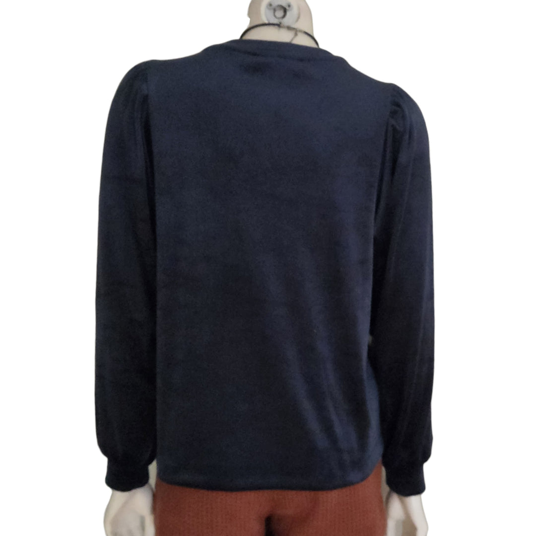 LOFT Navy Velour Top Size SP