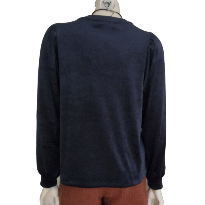 LOFT Navy Velour Top Size SP