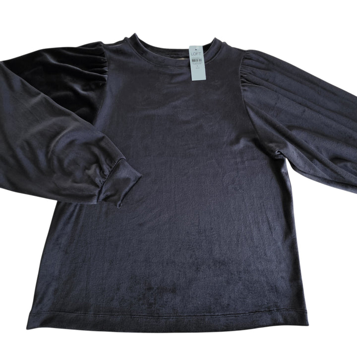 LOFT Navy Velour Top Size SP