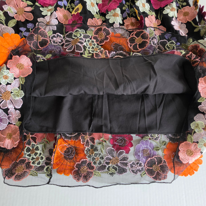 Chicwish 3D Floral Applique Maxi Skirt Size XS/S