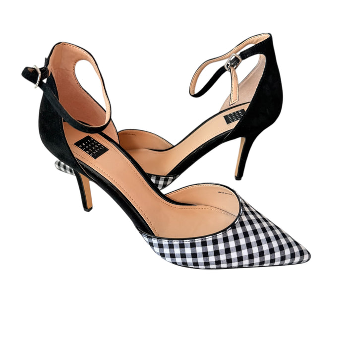White House Black Market Gianna Black And White Gingham Pumps Size 8.5 New in Box