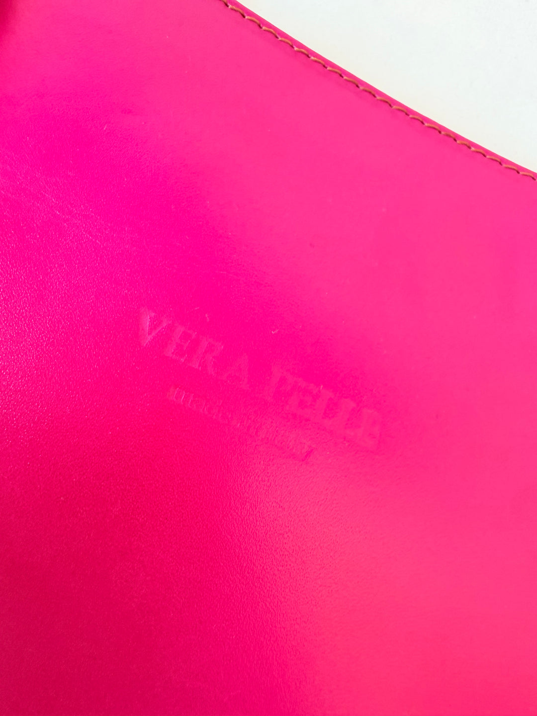 Vera Pelle Hot Pink Leather Handbag