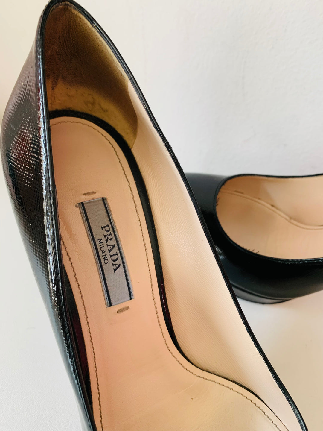 Prada Black Leather Pumps Size 38