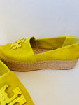 Tory Burch Ines Yellow Suede Espadrille Size 8.5 New