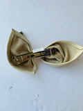 Tan Leather and Bead Barrette