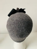 Handmade Wool Hat in Grey Black and Brown