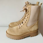 Sam Edelman Women’s Lydell Lace Up Boots in Beige Size 10