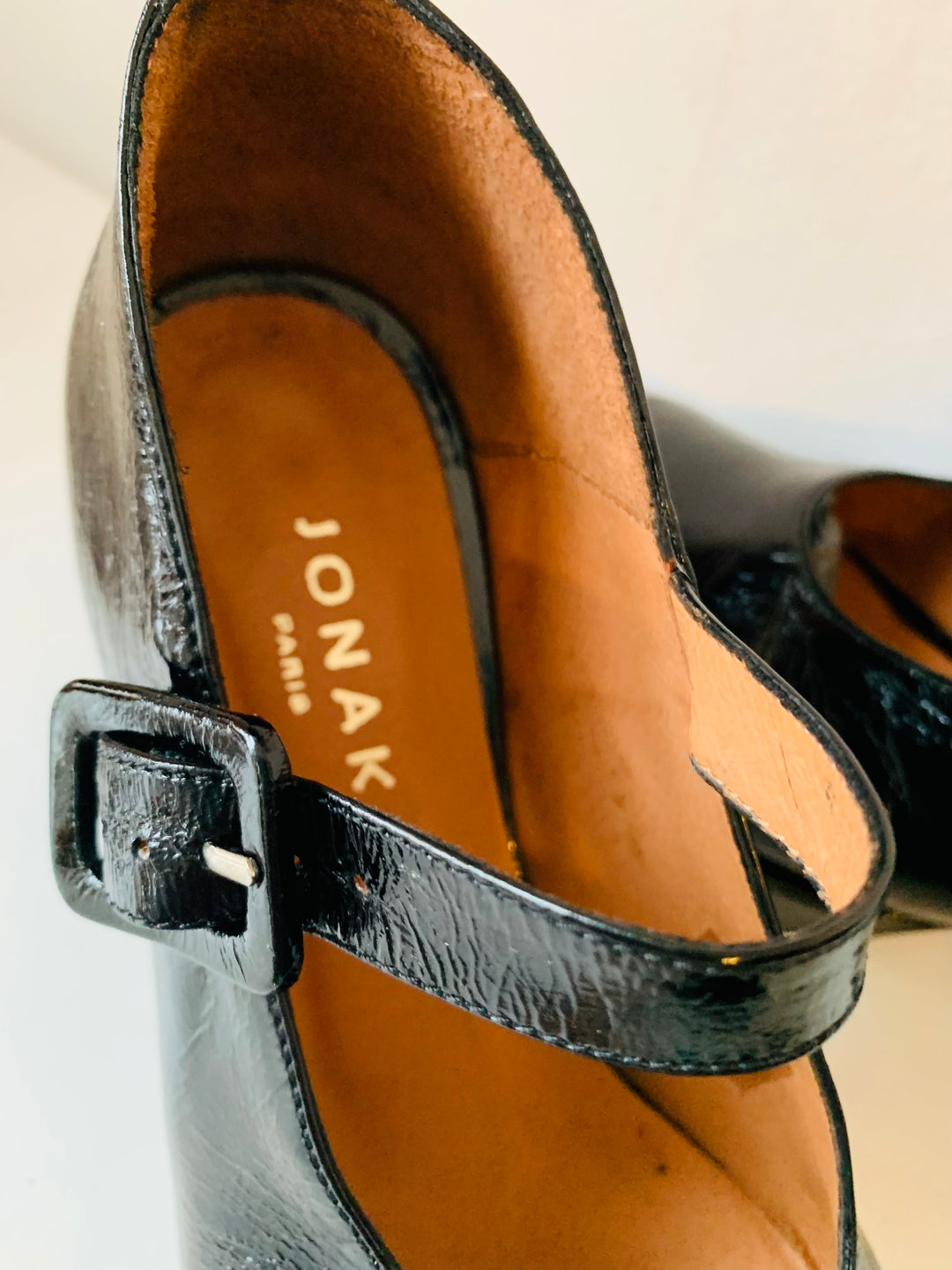 Jonak Paris Black Patent Heeled Mary Jane Size 37