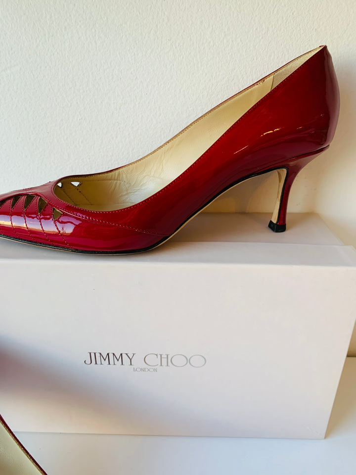 Jimmy Choo Red Patent Leather Pumps Size 40 1/2