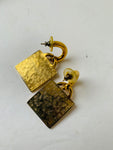Vintage Anne Klein Post Lion Head Gold Tone Pierced Earrings