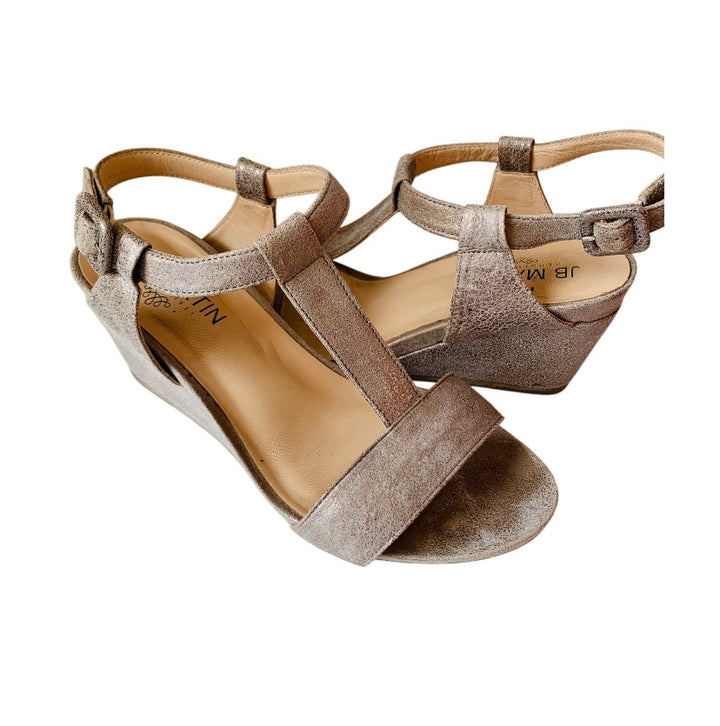 J.B. Martin Narnia Summer Bronze Metallic Suede Sandals Size 37