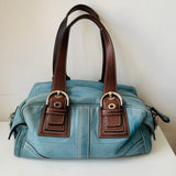 Coach Authentic Blue/Brown Leather SOHO Handbag C063-10036