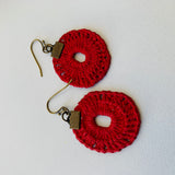 Crochet Red Pierced Earrings