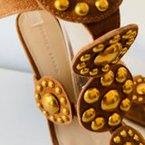 Veronica Beard Amber Hazelwood Suede Stud Embellished Heeled Sandals Size 10