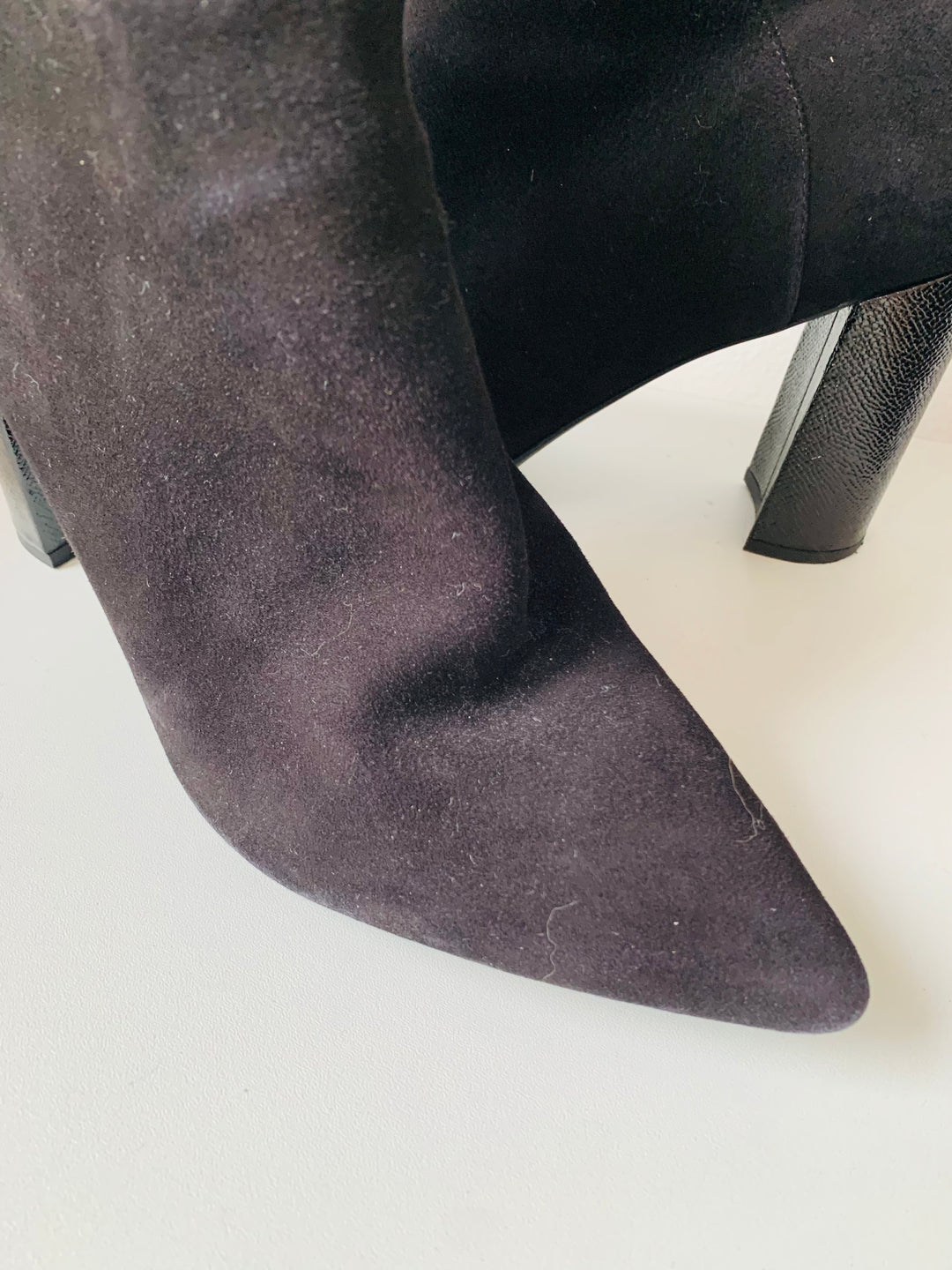 Nine West Black Suede Heeled Boots Size 9.5