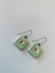 Asian Inspired Green Pierced Earrings