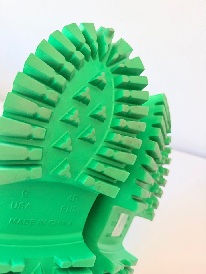 Jeffrey Campbell Green Platform Mules Size 9