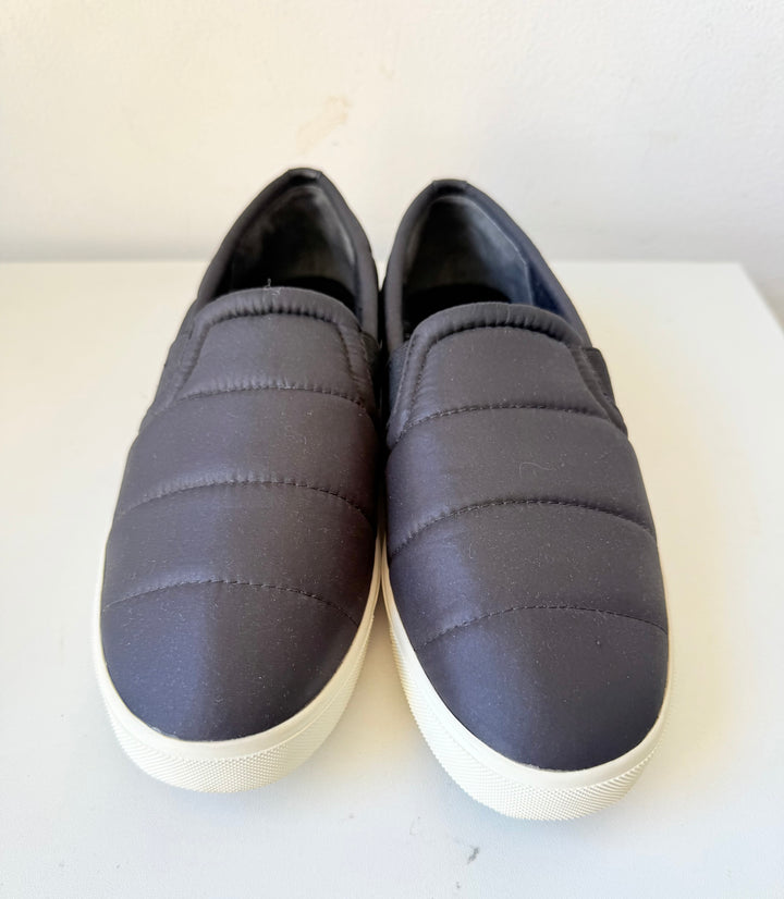 Vince Blair Black Quilted Slip On Sneakers Size 7