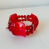 Red Beaded Stretch Bracelet NWT