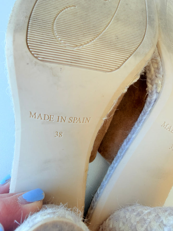Eric Michael Brown Suede Jute Mules Size 38